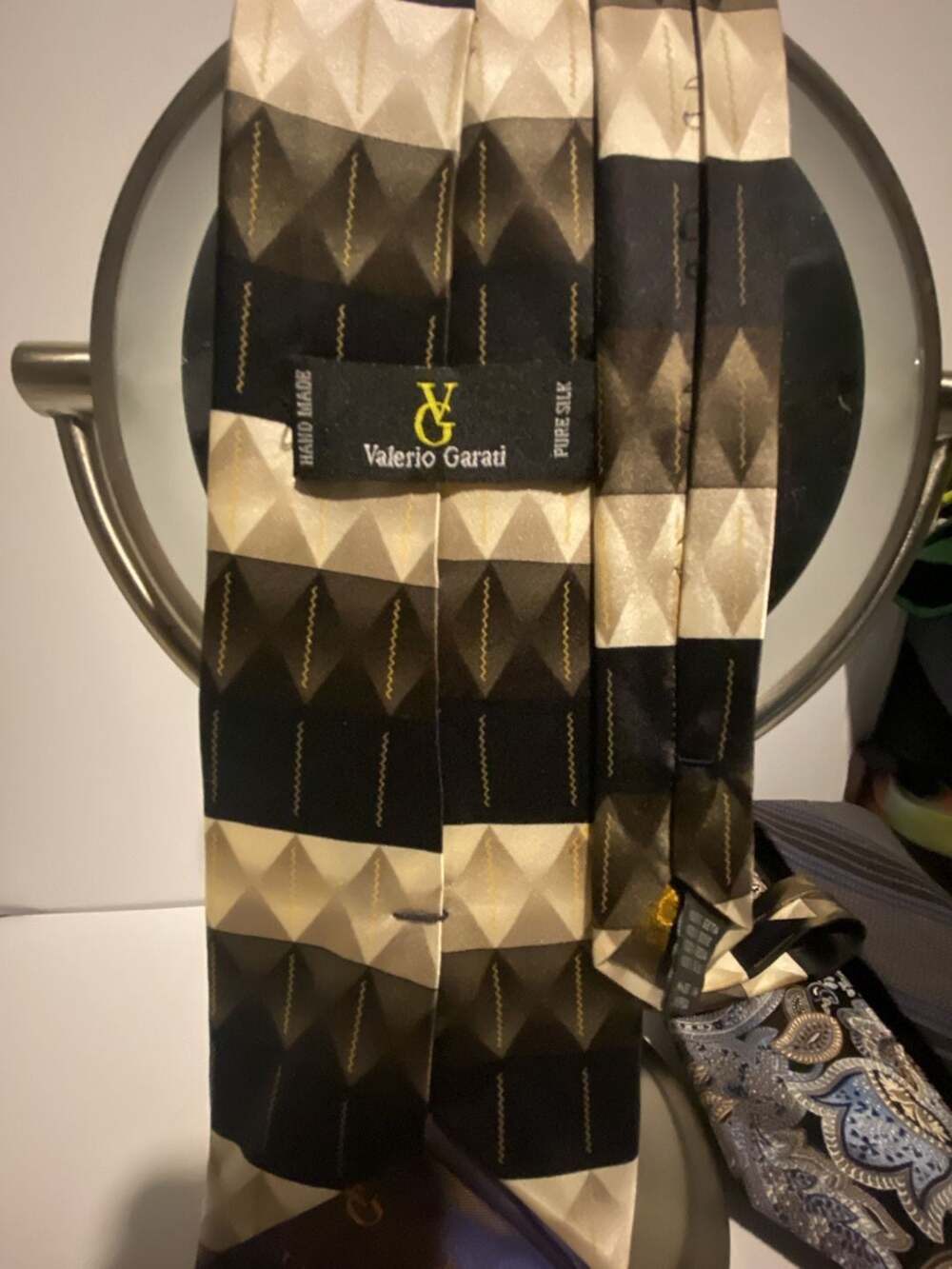 Valerio Garati Men's Geometric Pattern Silk Necktie